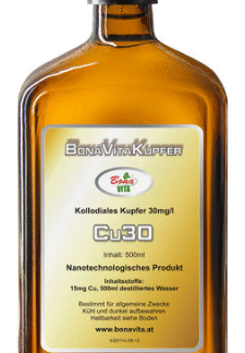 Kolloidales Kupfer 30 ppm in dunkelbrauner Glasflasche – Nahrungsergänzung zur Unterstützung von Immunsystem, Haut und Energie