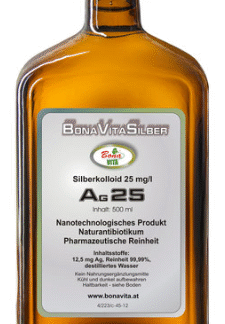 Kolloidales Silber 25 ppm in 500 ml Glasflasche – natürliche Unterstützung für Immunsystem und Hautpflege
